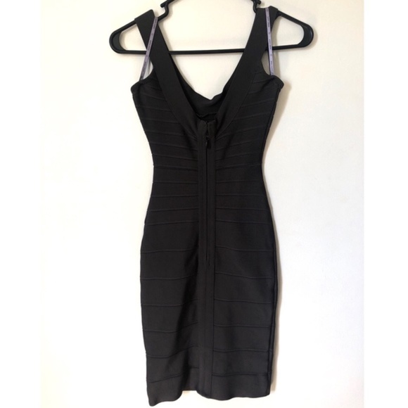 Herve Leger Classic Y2K Bandage Dress Gray SZ XXS - Picture 3 of 12